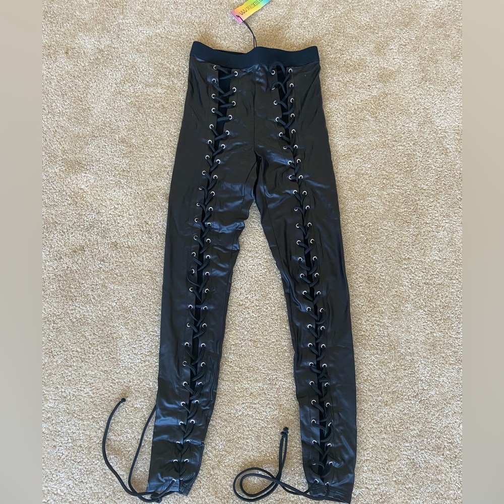 Dolls Kill cross cross leggings